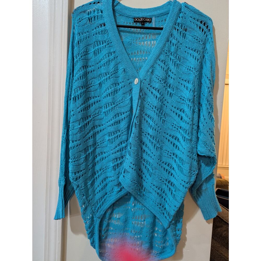 Dolce Cabo Aqua Knit Jacket – Size Small – Oversized Fit – Brand New